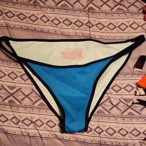 Victoria's Secret Blue and Black Swim Bottom Never Used